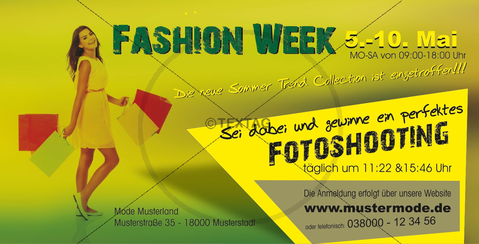 Flyer Vorlage Fashion Week Din Lang 2 Seitig Mit Oder Ohne Druck