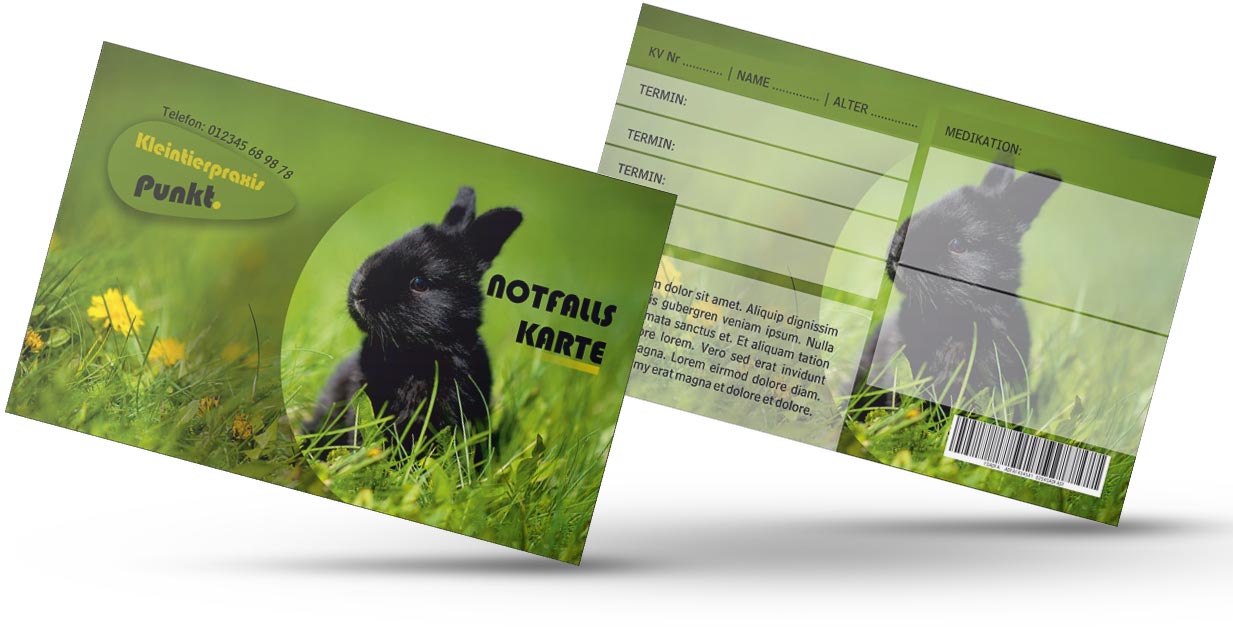 GRASKARTE "Notfallskarte für Katzen" Design Vorlage GK-2019-000138