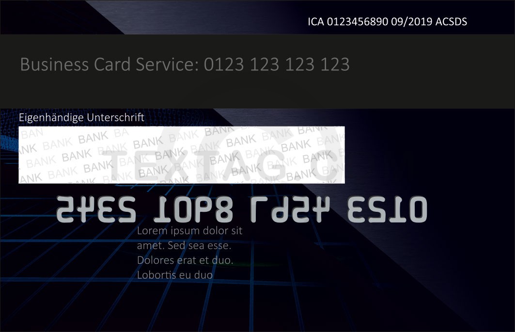 Kreditkarten Design Vorlage KC-2019-000104 TEXTAG GROUP - Kreditkarte mit individuellem Motiv 