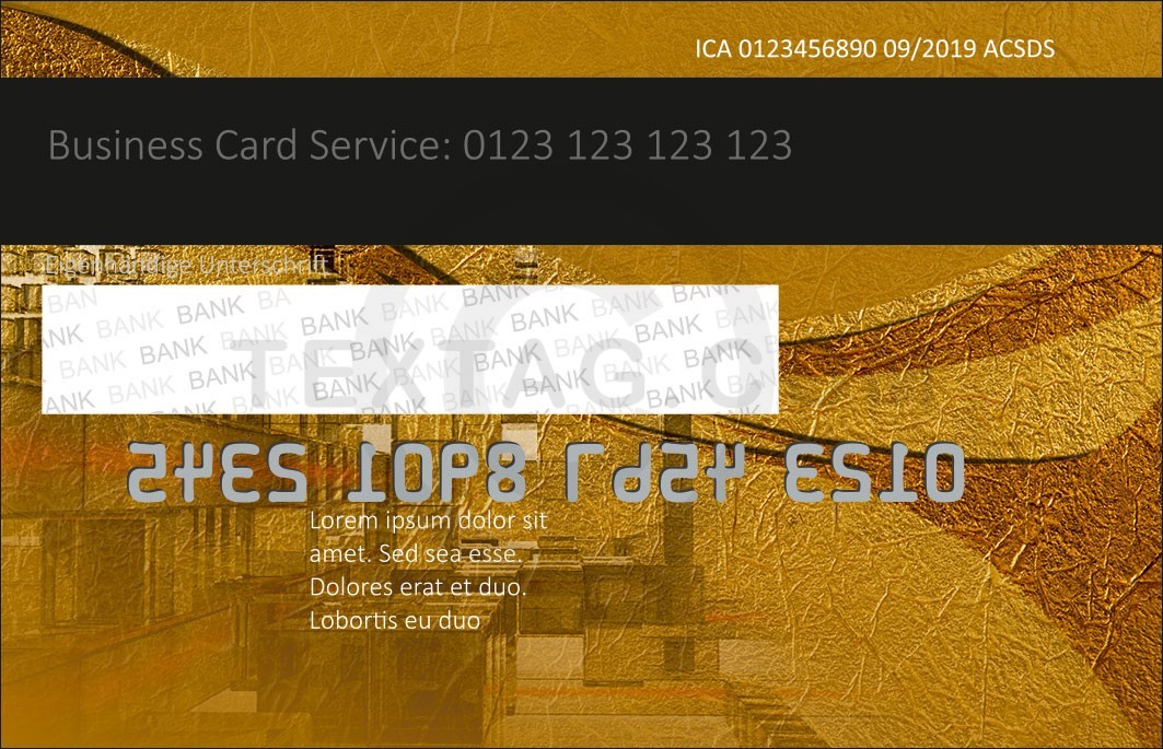 Kreditkarten Design Vorlage KC-2019-000112 TEXTAG GROUP - Kreditkarte mit individuellem Motiv 