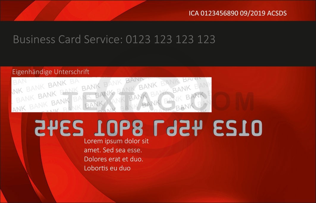 Kreditkarten Design Vorlage KC-2019-000113 TEXTAG GROUP - Kreditkarte mit individuellem Motiv 