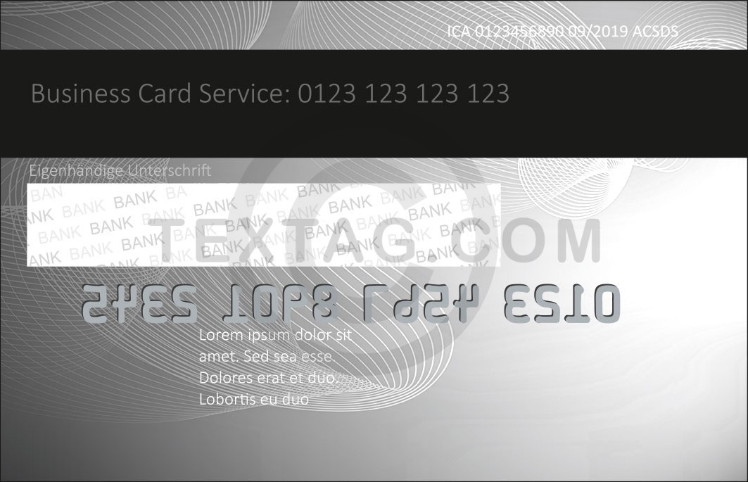 Kreditkarten Design Vorlage KC-2019-000121 TEXTAG GROUP - Kreditkarte mit individuellem Motiv 