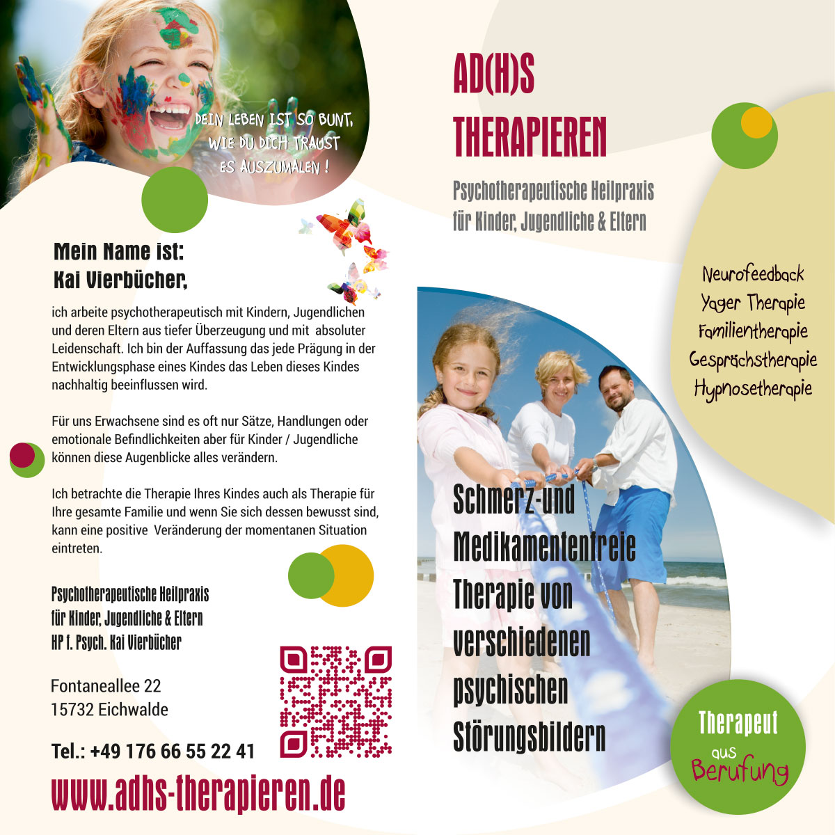 Flyer DIN-Lang - Grafikdesign Referenz Psychotherapeutische Heilpraxis
