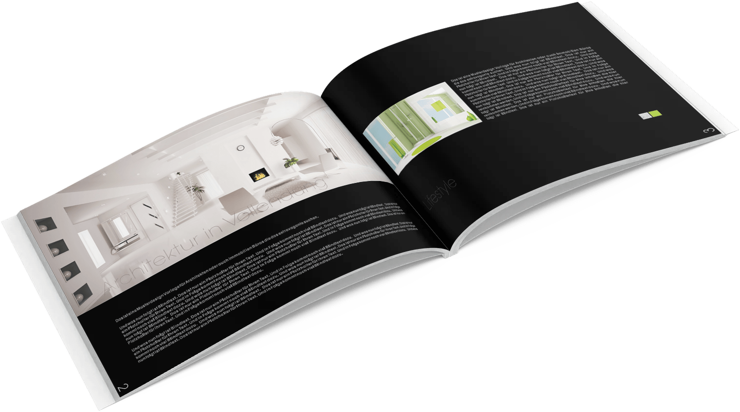 Exposévorlage IMMO BLACK – Designvorlage für Architekten & Immobilienmakler online