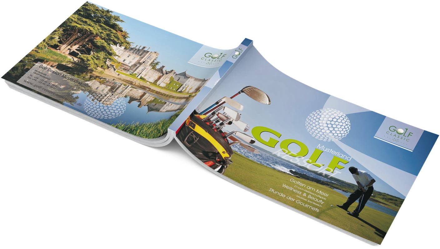 Grafik Design Hotel Golfresort Broschürevorlage