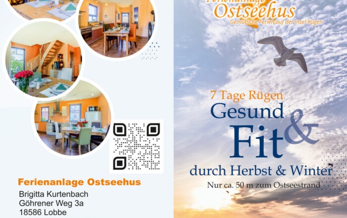 Flyer, Firmenschild und Fotografie - Grafikdesign Referenz - Ferienanlage Ostseehus