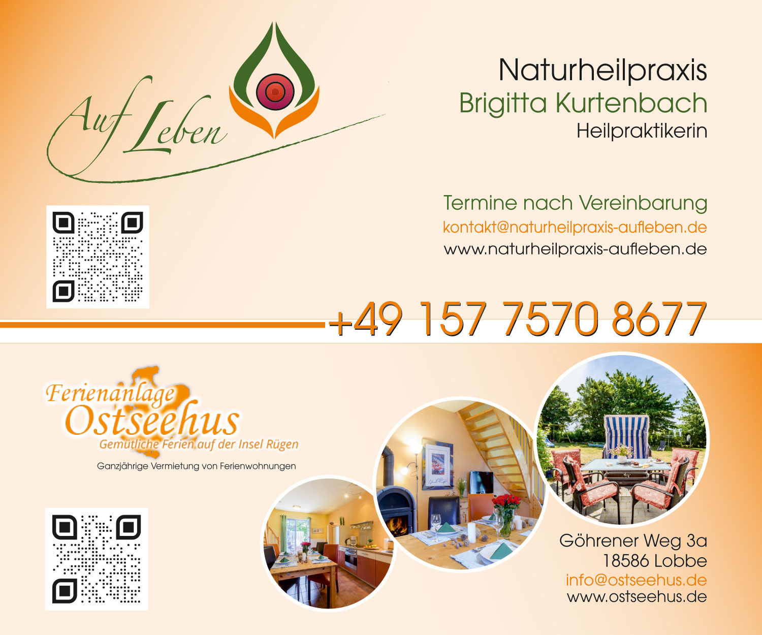 Flyer, Firmenschild und Fotografie - Grafikdesign Referenz - Ferienanlage Ostseehus