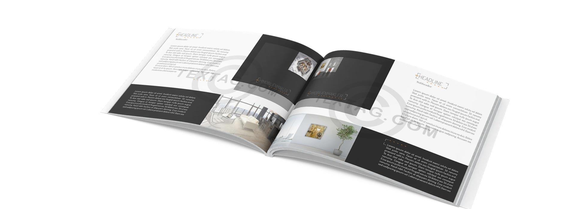 Exposé / Broschüre “Modern Art” Vorlage online für Immobilienmakler & Architekten