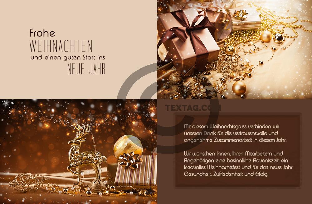 extravagante, digitale Weihnachtskarte für Kunden, eCard in Bronze, Gold & Pastell, ohne Werbung (690) 