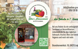 Gutschein-Flyer- Grafikdesign Referenz - Höhne's Naturwarenhandel, Leipzig