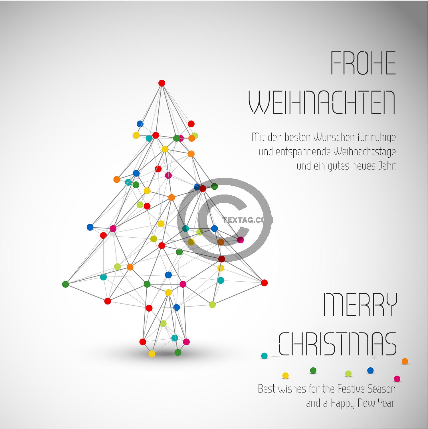 abstrakte, geschäftliche Weihnachts E-Card, ohne Werbung, mit Spruch in DE & EN (565) 